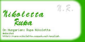 nikoletta rupa business card